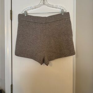 Cozy Knit Women's Shorts in Taupe grey/tan